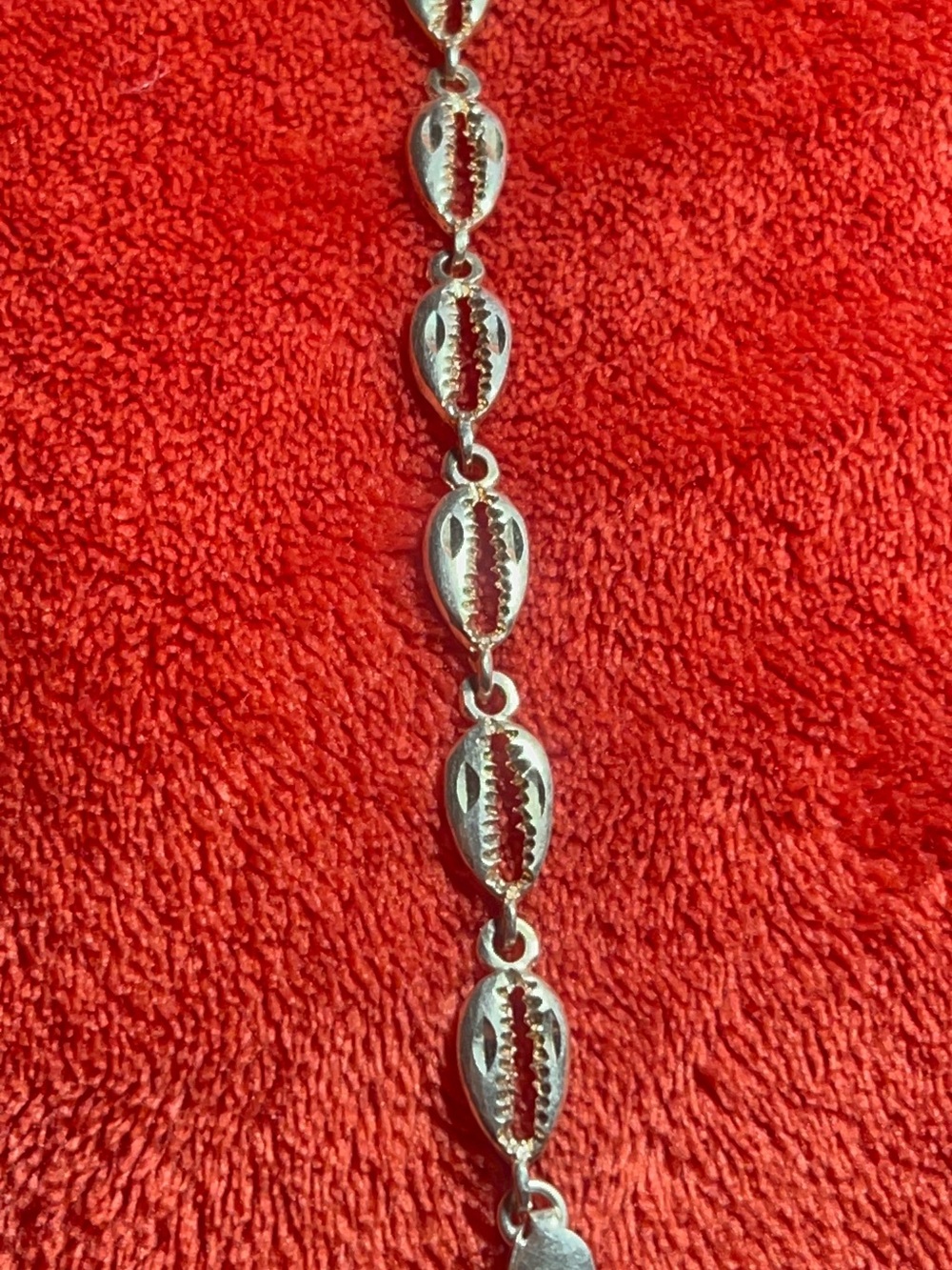 Beautiful Sterling Silver Cowrie Shell Link Bracelet